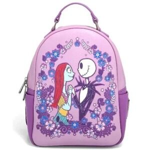 Loungefly Disney Nightmare Before Christmas Jack‎ & Sally Spring Floral Backpack